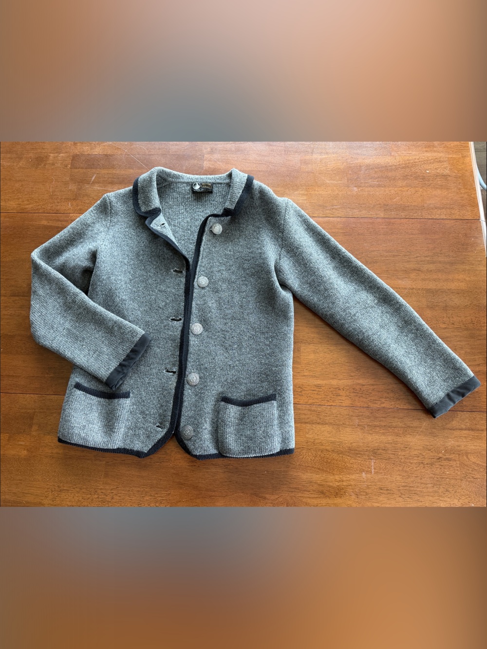 Vintage Austrian Boiled Wool Cardigan Jacket